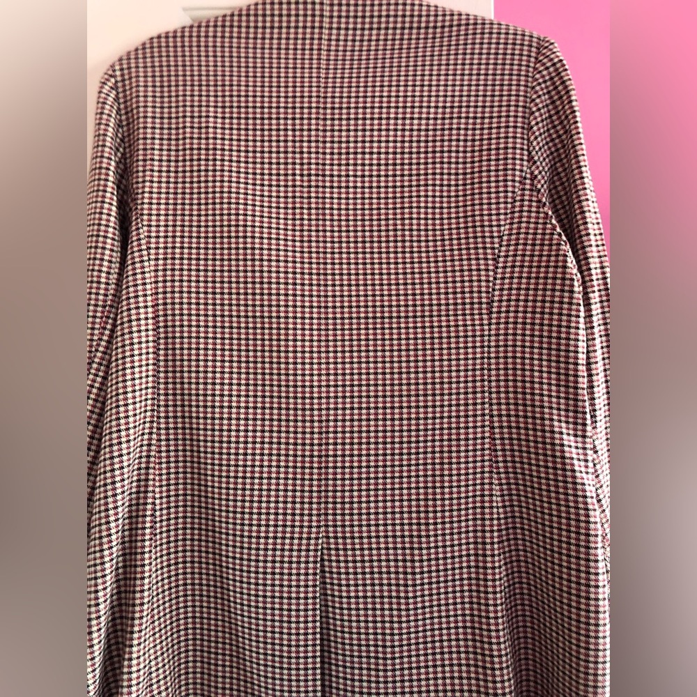 Black, burgundy and cream small check blazer. Worn once. A bit to large for me - Picture 2 of 3